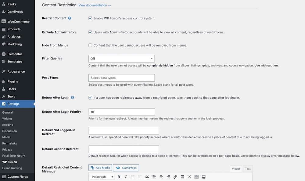 Content restriction and access control