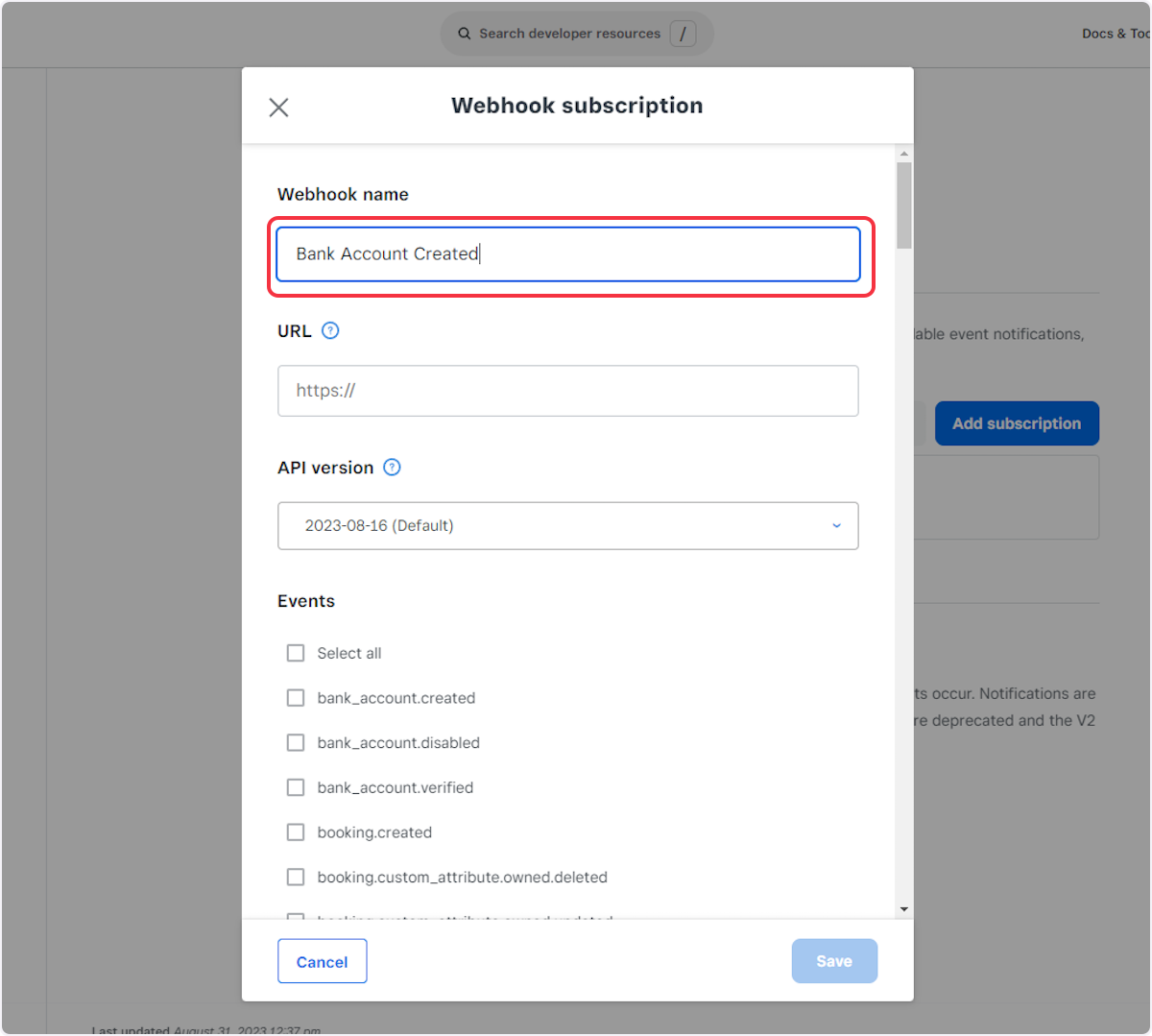 Add the name of the webhook under the "Webhook Name" field.