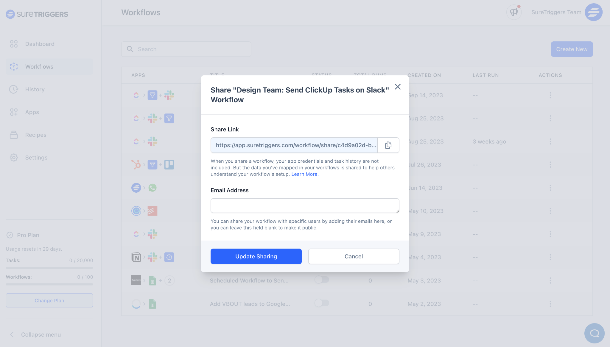 Share-workflows