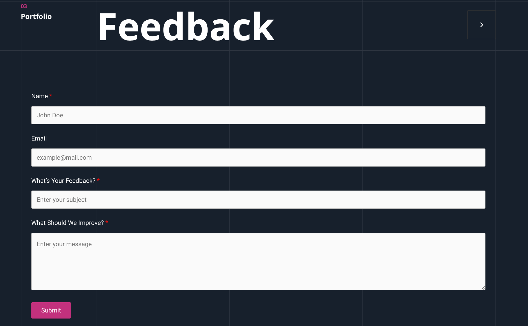 feedback form