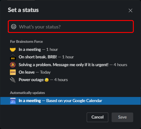 Communicating Availability With Statuses