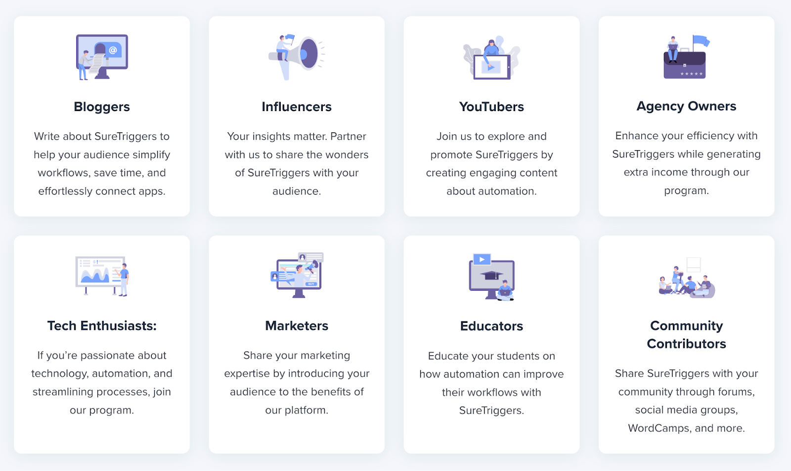 Categories of content creators