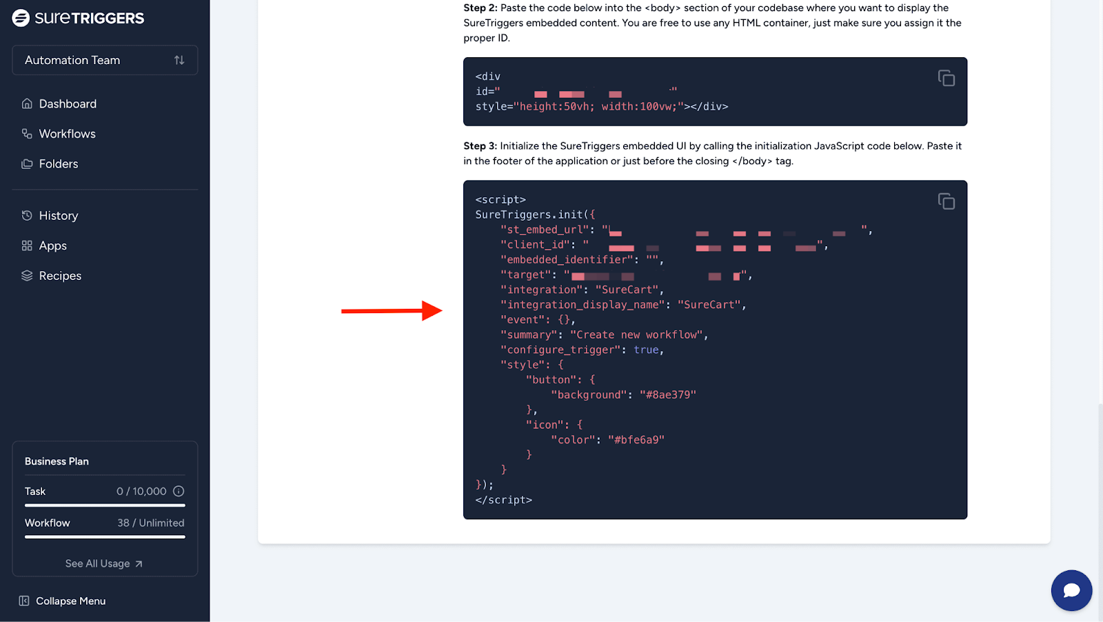 The third HTML code snippet will go before the closing of the <body> tag inside the footer